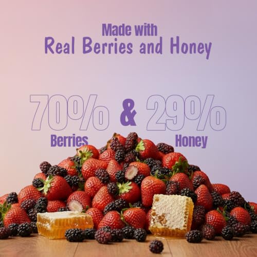 Image of Eatopia Sugar Free Mixed Berry & Mulberry Honey Jam | 100% Pure & Natural | Healthy Jam for Kids & Adults | No Added Flavours & Preservatives | 70% Real Fruits | Sweetness from Real Fruits & Honey | 240g Each | Pack of 2 | 480g