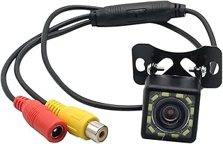 リアカメラ 12 LED ナイトビジョン駐車カメラ広角 HD 車のバックミラーカメラリアビュービデオ車両カメラバックアップリバースカメラ バックカメラ(4lamp Without cable)