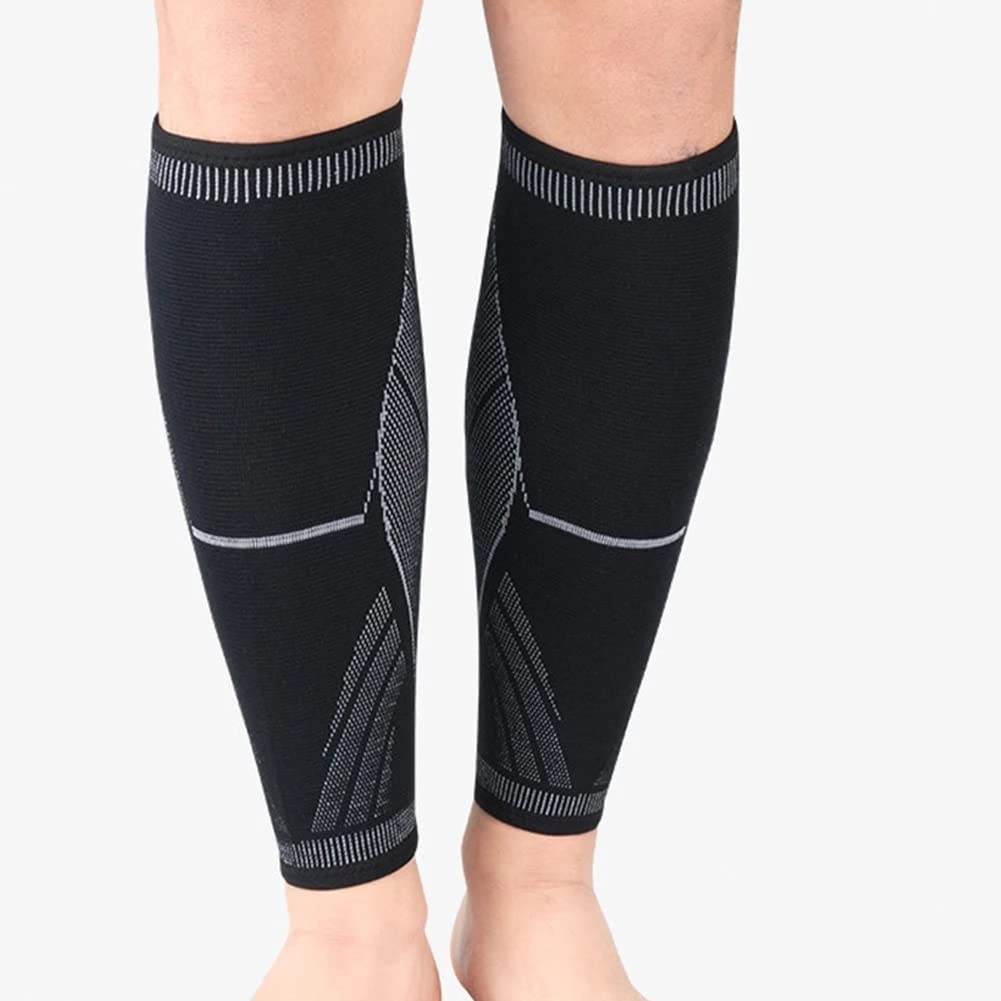 JFDBGU 1pair Women Men Elastic Compression Anti Slip Outdoor Sports Calf Sleeve Brace Cycling Running(L)