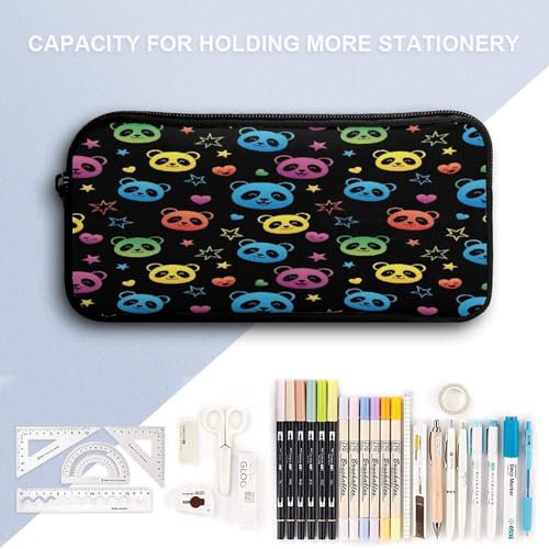 Multifunction 3 Pcs Set for Men Women, Soft Colorful Panda Pencil Pouch, Lunch Bag Easy to Storage, Backpack for Travel4