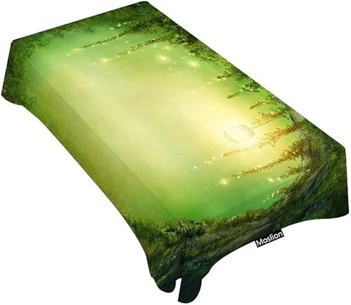 Moslion Mantel rectangular decorativo con diseño de árboles de hadas, bosque encantado, cubierta de mesa para comedor, barbacoa, picnic, mesa de