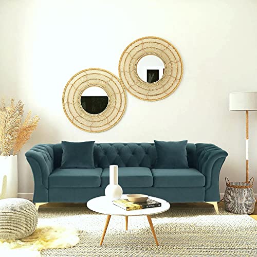 kevinplus Extravagantes Samt Sofa 215x 78x 76 cm smaragdgrün 3-Sitzer...