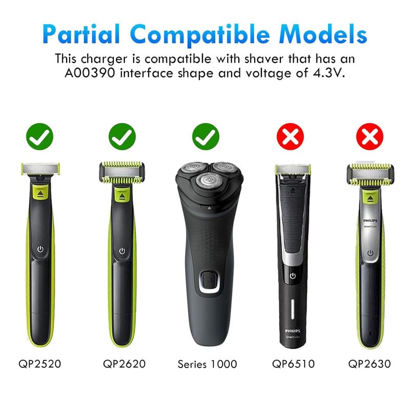 Image of 4.3v ultra fast USB charging cable compatible with philips trimmer model- MG3747 (Replacement for A00390 Charger) N