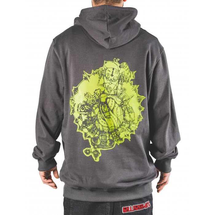 Felpa Cappuccio Baggy Deejay Fluo Skate Hip Hop