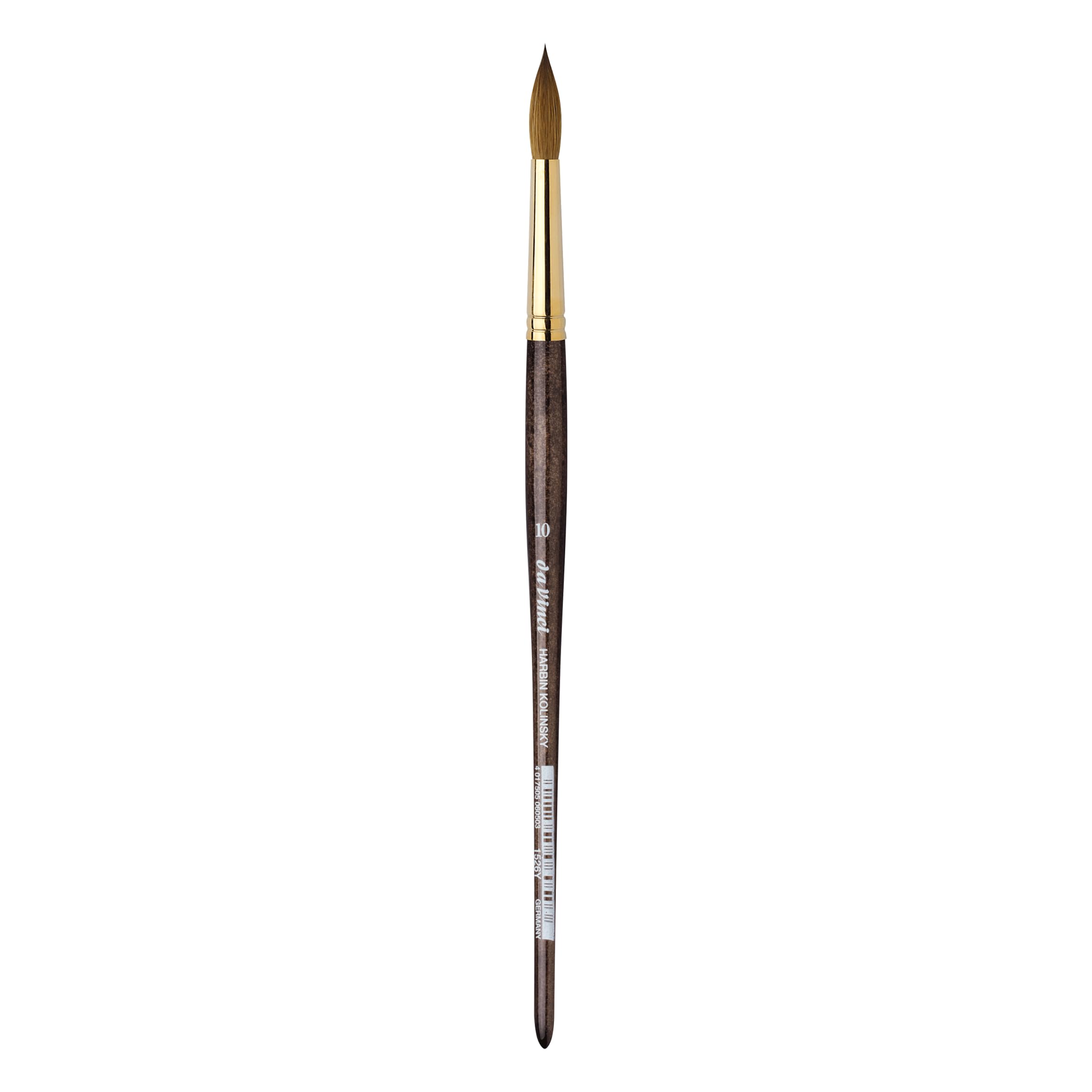 da Vinci Watercolor Series Paint Brush, Round Harbin Kolinsky Red Sable with Black Handle, Size 10