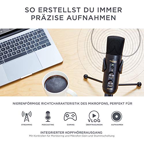 Marantz Professional MPM-4000U - USB Podcast Mikrofon mit integrierten Mixer, Interface und Kopfhörerausgang für Podcast… – Bild 4