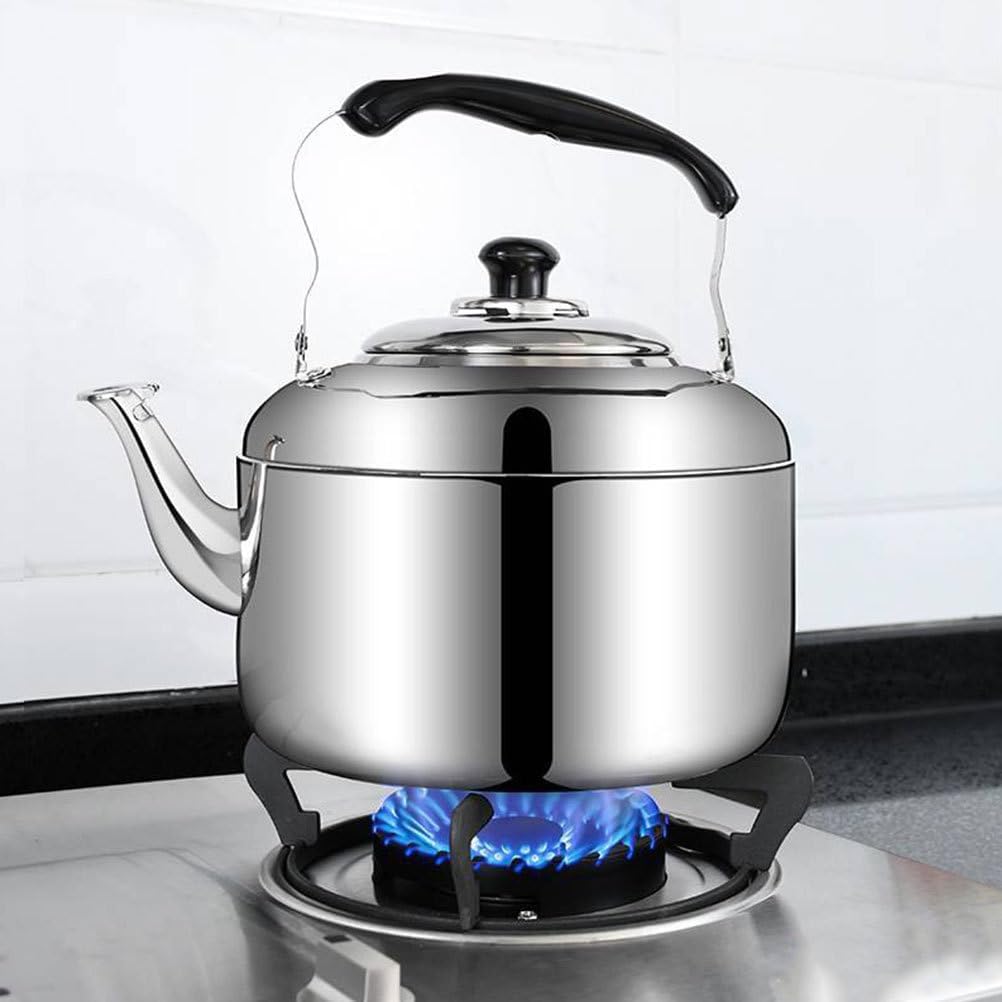 Cabilock Tea Kettle, 6L Loud Stovetop Whistling Teakettle Classic Teapot Stainless Steel Tea Pots Loud Whistle Camping Kettle Metal Tea Maker Warmer Water Heating Pot