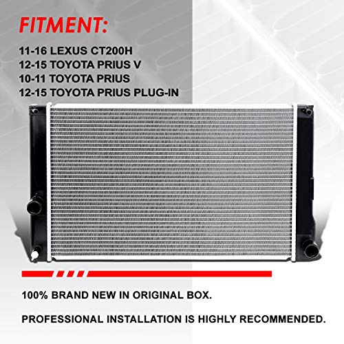 Image of Auto Dynasty 13119 Radiator for 10-16 Lexus CT200H /Toyota Prius V /Plug-In
