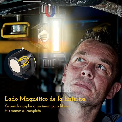 Image of CREADY Pack of 2 Rechargeable LED Headlamp, High Power Portable Head Light with Adjustable Angle and Waterproof, Rechargeable LED Light Spotlight Ideal for Running, Hiking or Cycling
