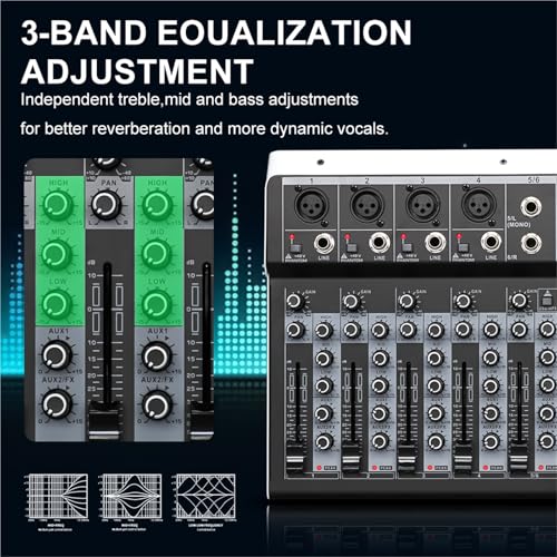 Mezclador de 6 canales con conectividad Bluetooth y efectos DSP ajustables para DJ 7