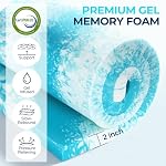 Premium Mattress Topper Queen Size,4 Inch Dual Layer (2" Gel Memory Foam + 2" Plush Pillow Top) Comfort Support, Thick Mattress Pad Cover for Back Pain (60x80 inch)