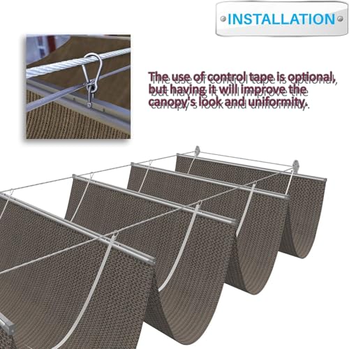 Voile ondulé en U rétractable grand format pour terrasse patio