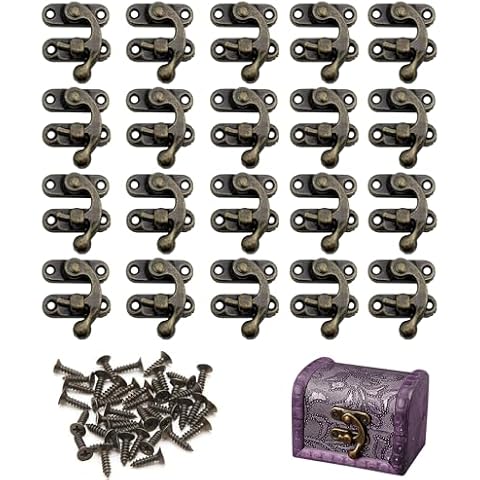 20Pcs Antique Bronze Latch Hook Clasp Set Cover