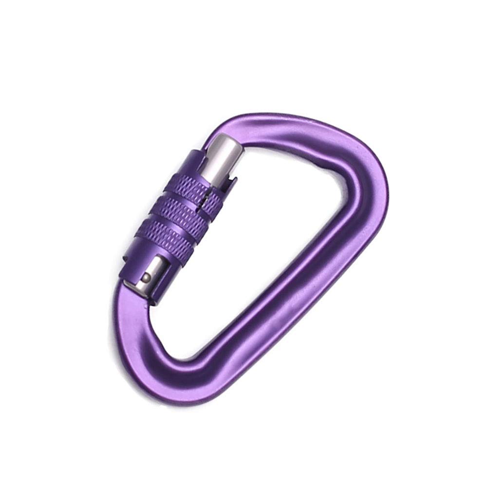Mosquetón de Escalada con Bloqueo Paquete de 2 Aleación de Aluminio Anillo en D Mosquetón Llavero Clip Gancho para hamacas Acampar al Aire Libre Senderismo Viajar Mosquetón Clip de fijación (Color