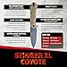 Off-Grid Knives - Stinger XL Folding Knife w. Spear Point Blade, Crucible 154CM Steel, G10 Scales, Deep Carry Clip (Coyote)