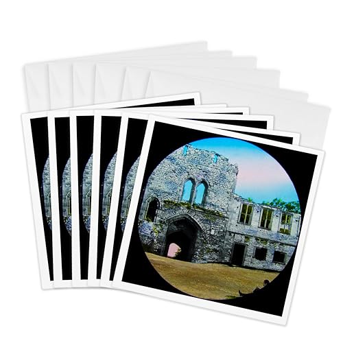 Cartes de vœux château de Dudley 3dRose gc_246201_1 papeterie correspondance carrée