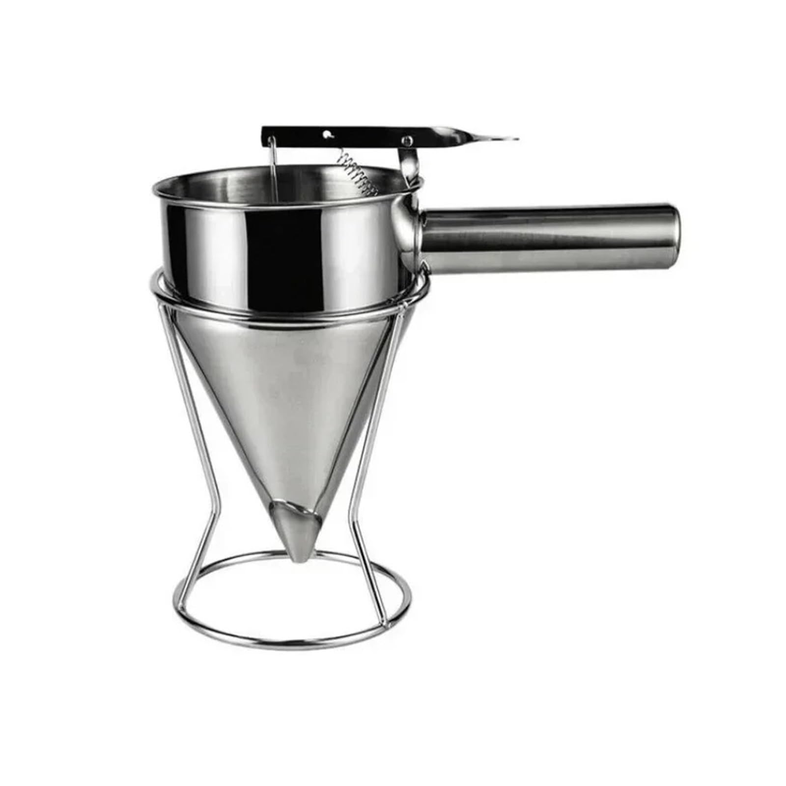 Entonnoir distributeur acier inoxydable avec support de rangement structure robuste 600ml