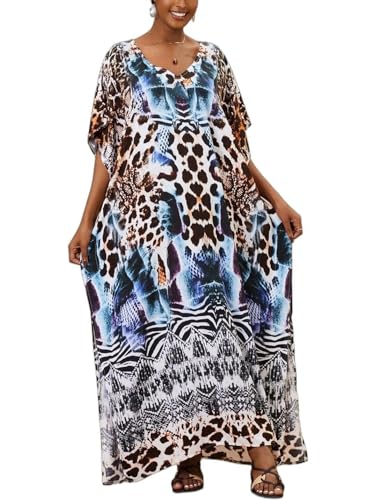 Image of Kaftan Dresses for Women Plus Size Bathing Suit Cover up Caftan Maxi Beach Dresses