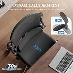 Ergonomic Office Chair - Office Desk Chair with Adjustable Lumbar Support - Mesh Comfy Chair with Flip-Up Arms - Heavy Duty Gaming Chairs for Adults Home and Business - Image 5