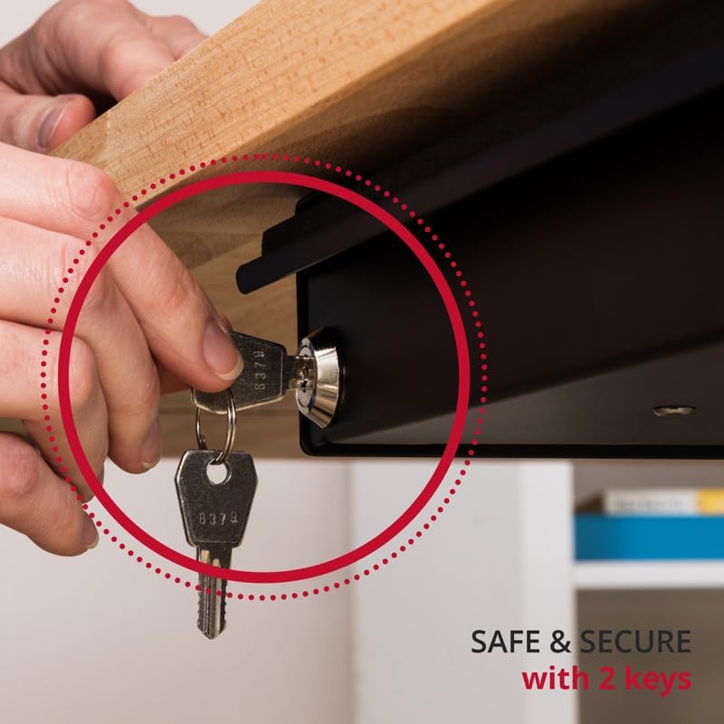 Penn Elcom Under Desk Laptop Drawer, Lockable, for 20” Laptops - Premium Sliding Security Drawers - Model EX-6171B Black image 8 of 9 B005FXCXSY