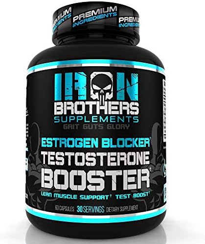 Iron Brothers Estrogen Balance & Testosterone Support for Men – Indole-3-Carbinol (I3C), Tribulus & Grape Seed Extract – Hormone Regulation, Lean Muscle Hardness & PCT Support – 60 Vegan Capsules