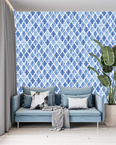 Image of DWELLSINDIA Watercolor Moroccan Pattern Vinyl Self Adhesive PVC Wallpaper Waterproof, Scratch Resistant, Laminated (41cm x 244cm, Multicolor, Matt)