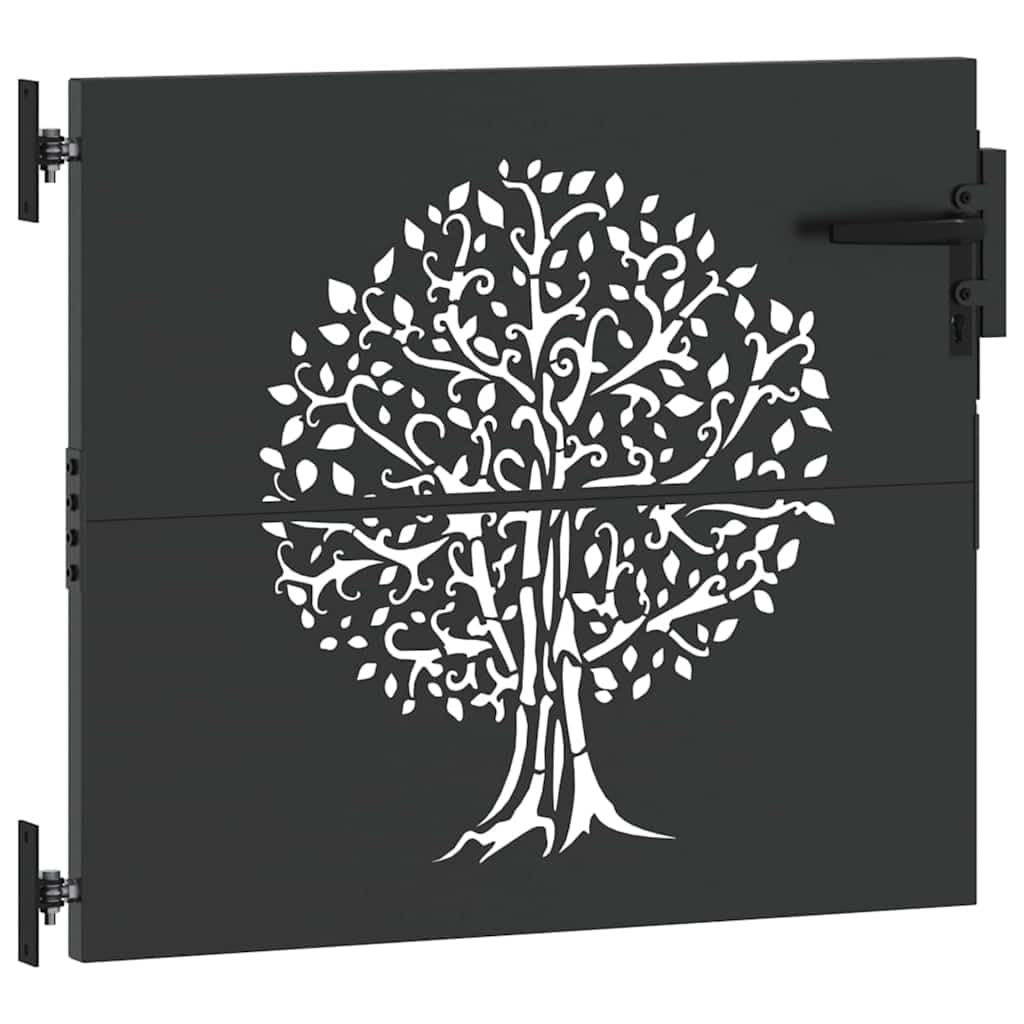 Portail de Jardin en Acier Peint par Poudre, Portillon en Métal avec Poignée pour Terrasse Extérieur (100 x 100 cm)