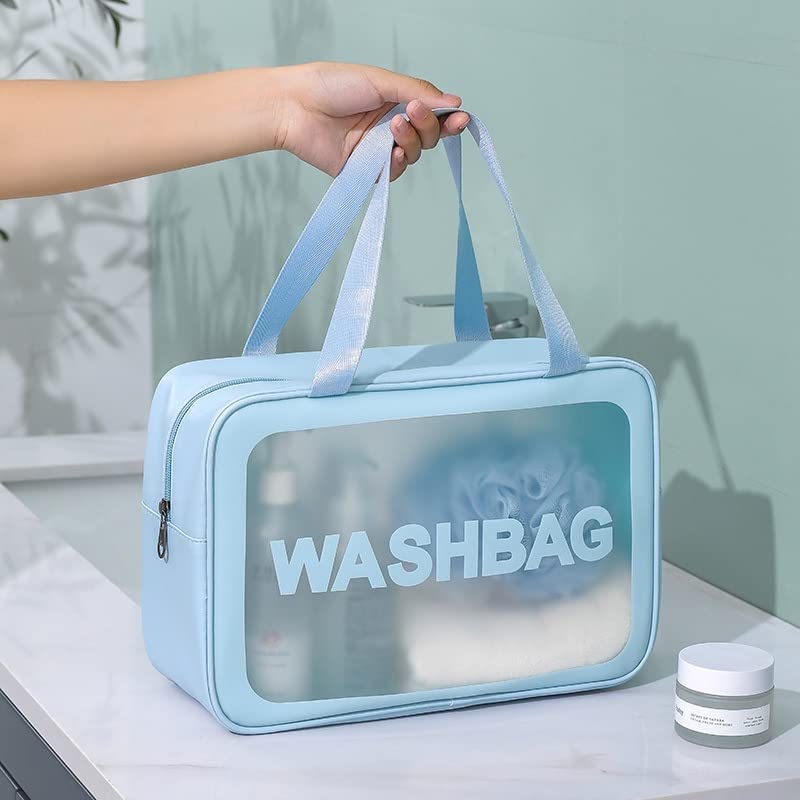 TAGUDA Cosmetic Toiletry Makeup Vanity Shaving Household Grooming Travel Storage Organizer Bags Pouch kit Pack for Men Women Girls Travel (Blue) 2