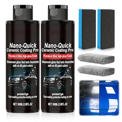 Denir Bonee 2 PCS Quick Effect Coating Agent Nano-Quick Ceramic Coating Pro Revolutionary Nano Spray for Car Detailing for Dust-Proof Glass Effect and Lasting Luster 3.5 fl.oz