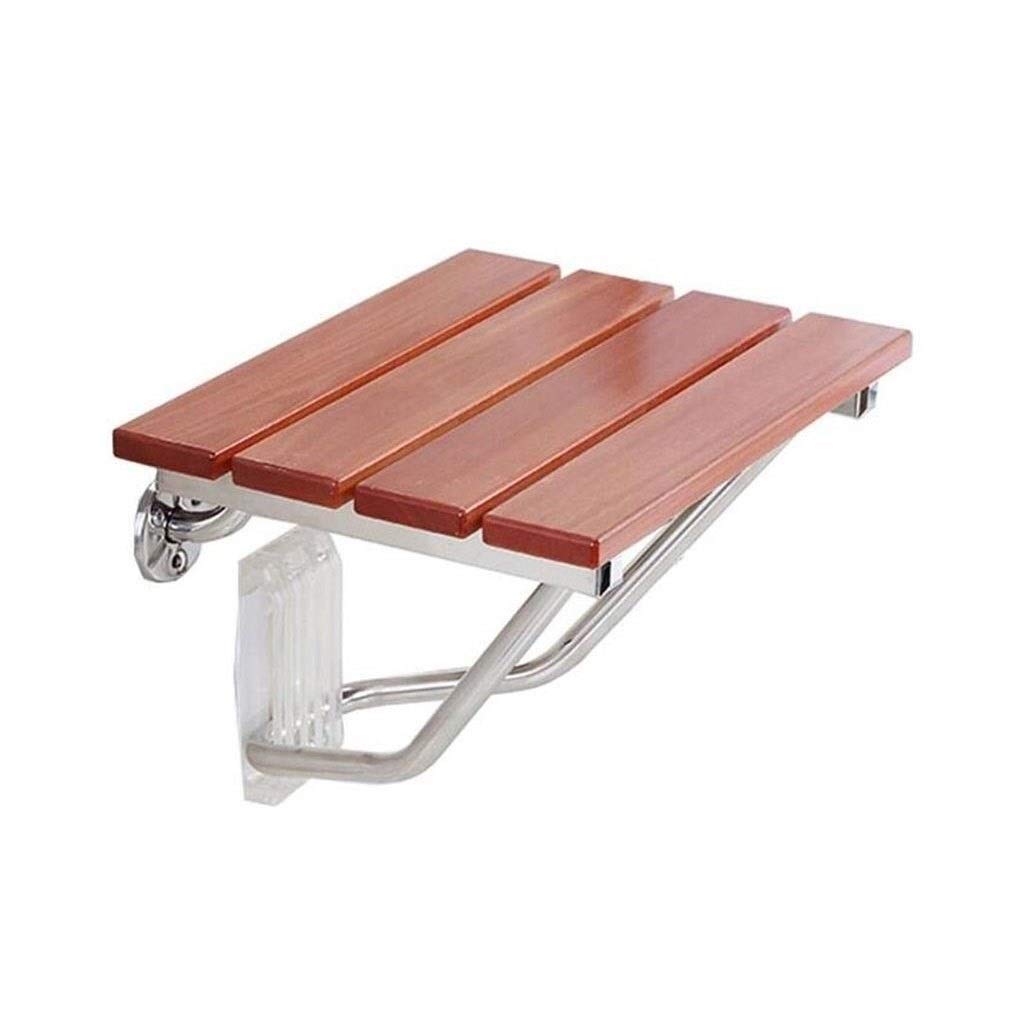 Chaise de changement de chaussures et tabouret de douche vintage en bois