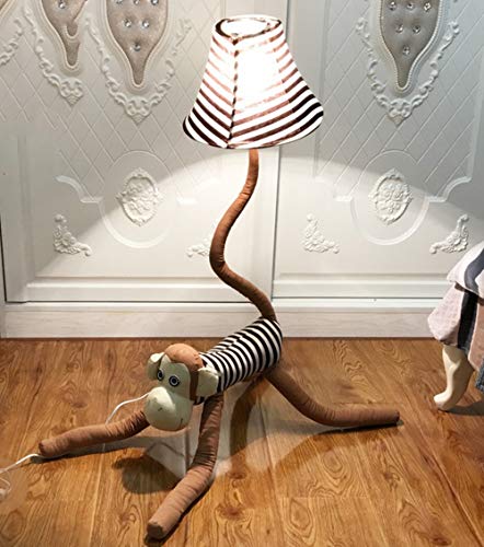 Preisvergleich Produktbild XiuXiu Kinderzimmer-Cartoon-AFFE Stehlampe Schlafzimmer Moderne minimalistische Nachttischlampe kreative Wohnzimmer Studie Dekoration vertikale Tischlampe (Color : Brown, Größe : Button)