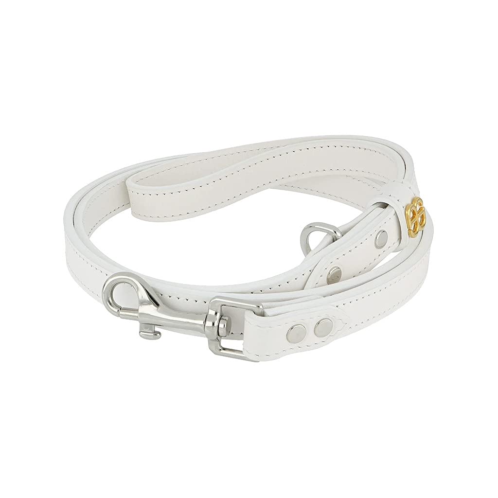 Laisse en cuir pour chien blanche idéale pour les promenades urbaines BRANCO