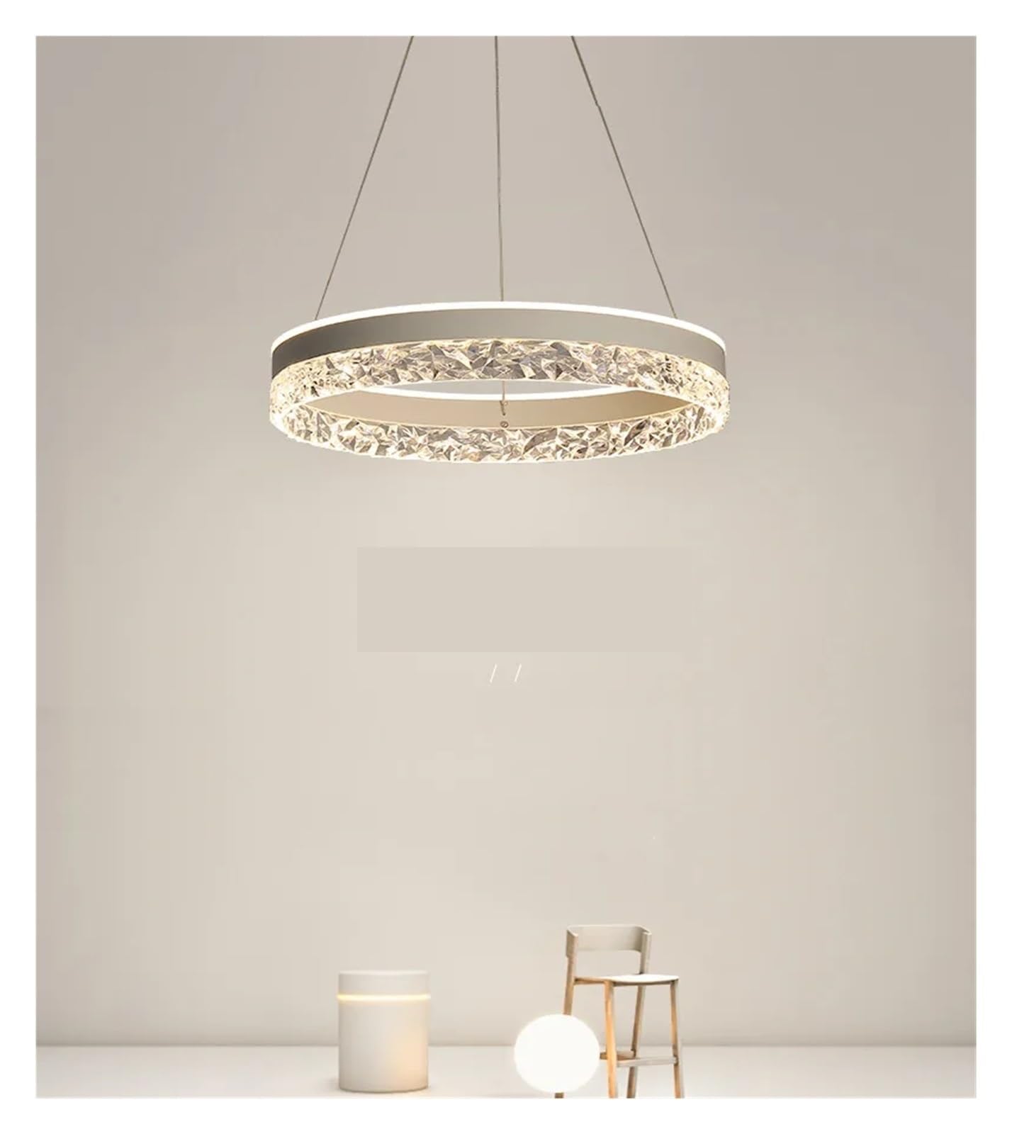 KXEcoLife Nordic Creative Modern LED Chandelier Ceiling Dimmable Round Living Room Dining Bedroom Glossy Lighting Fixtures