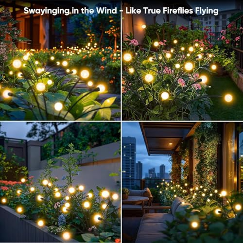 OBSYDIUM Solar Garden Lights Outdoor, Firefly Starburst, IP65, Warm - Image 7
