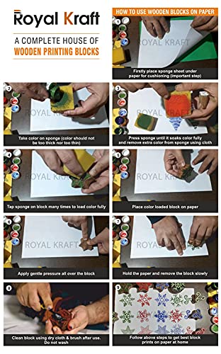 Handmade Designs Star And Snowflake Wooden Block Stamps (Set Of 5) #TOP4