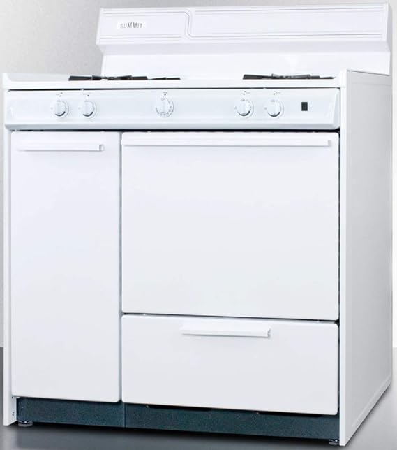 موقد غاز مستقل Wnm430p مقاس 36 بوصة مع 4 شعلات محكمة الغلق 2.9 نحاس. قدم. درج تنظيف الشواية اليدوي وباب الفرن المغطى باللون الأبيض (الصورة ليست دقيقة)