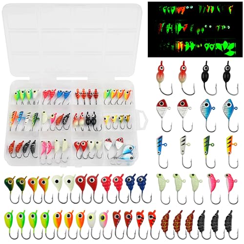 Ice Fishing Jigs Lures kit, Luminous Ice Fishing Gear Crappie