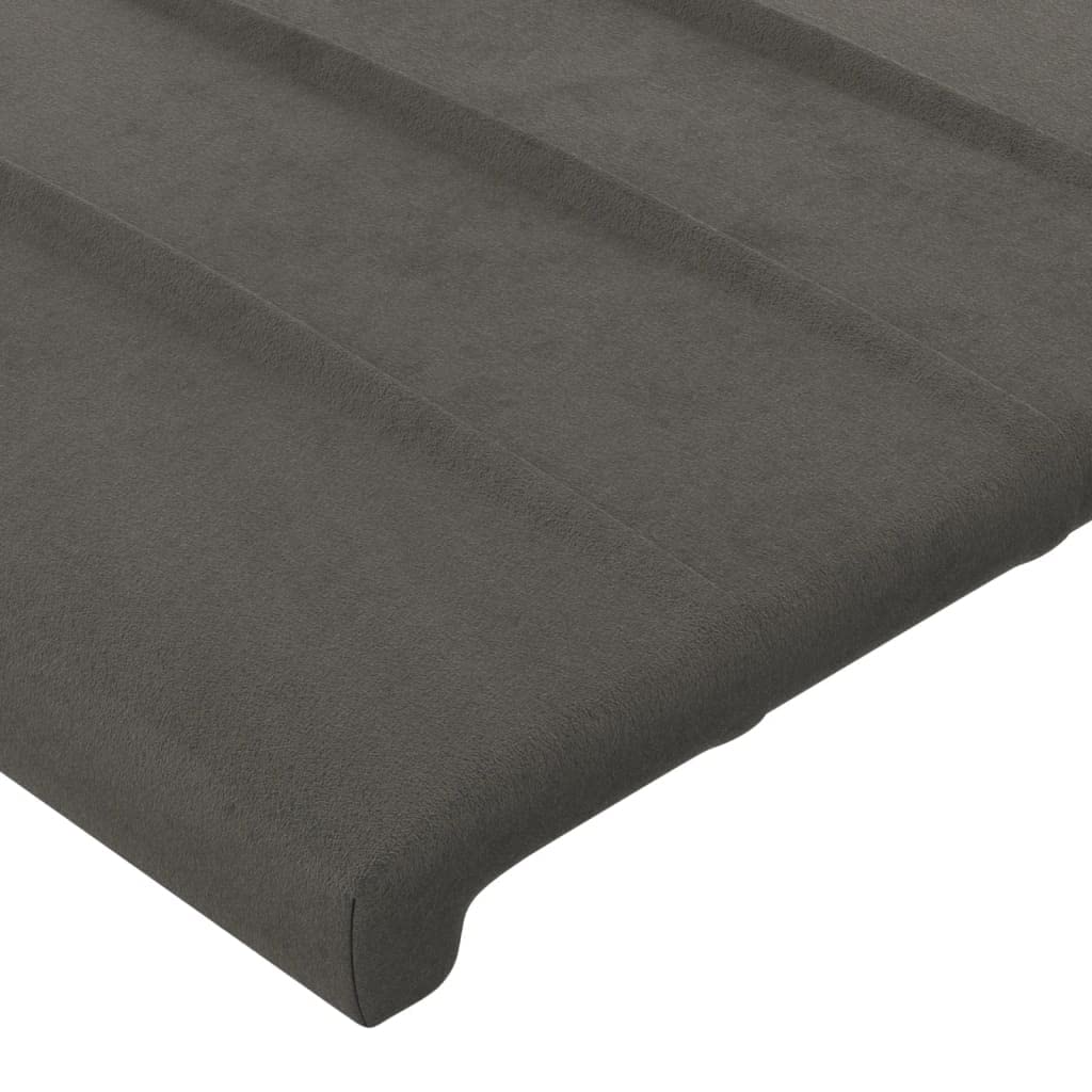 Cabecero Orejero Gris Oscuro 163x118/128cm Patas Madera Regulables en Altura Diseño Moderno Dormitorio Respaldo