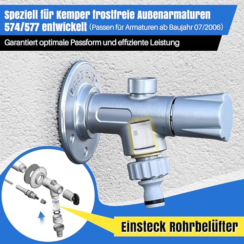 Enhon Einsteck Rohrbelüfter Kompatibel mit Kemper Frostsichere Außenarmatur 574/577, Rohrbelüfter, Einfache Installation Wechsel, Wasserlecks vermeiden