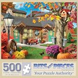 Bits and Pieces “The Maple House” Jigsaw Puzzle by Alan Giana - 300 & 500 pc Variants - 18" x 24" - Autumn Maple Syrup Store Scene, Recycled Chipboard, Random Die-Cut (500 Piece Puzzle)