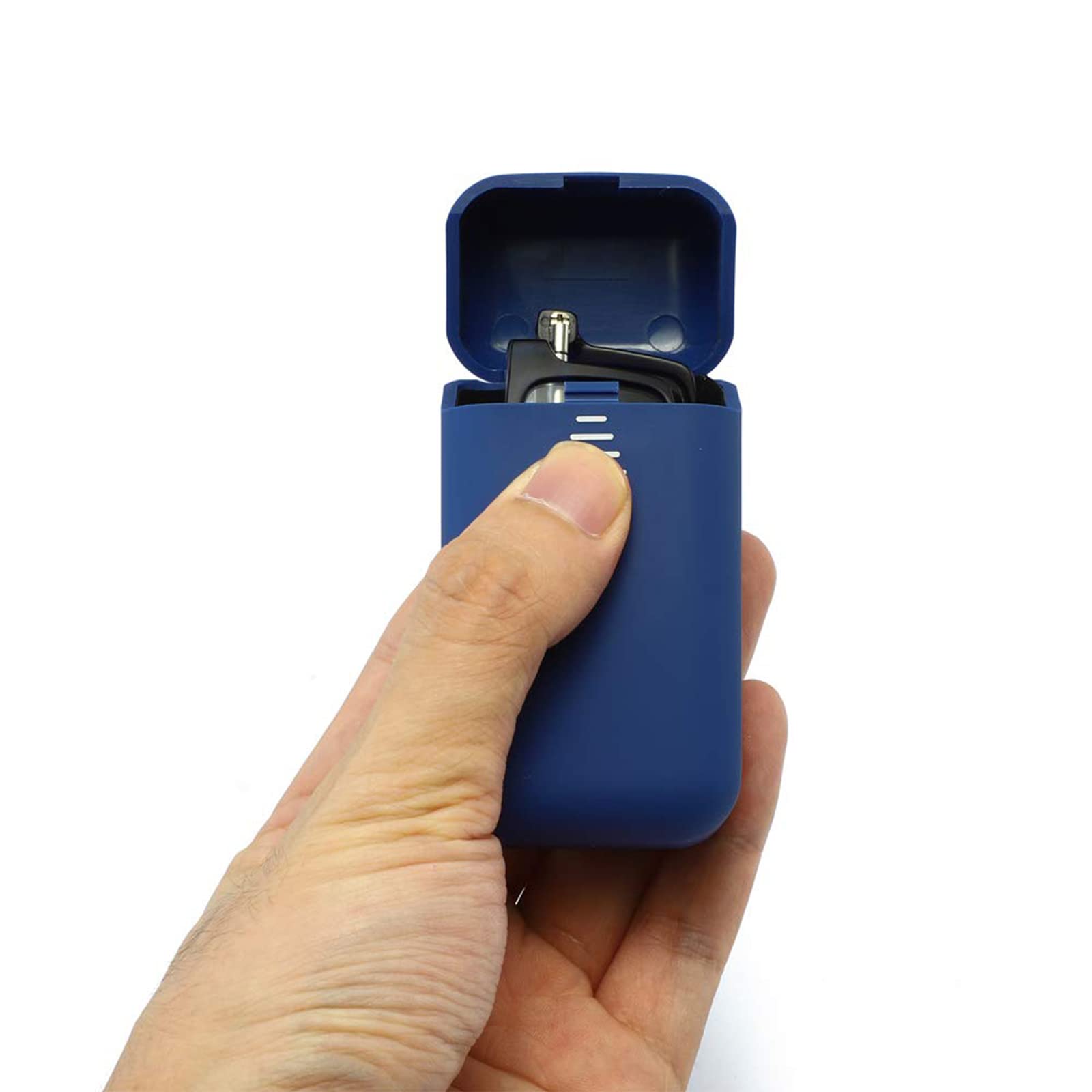 MMOWW Gafas de Lectura Plegables Bolsillo Portátil, Lector de Bloqueo de Luz Azul, Bisagra de Resorte Con Patillas Telescópicas y Caja Elástica Ultraligera de Moda (Azul, +1.0)