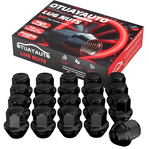 Image of OTUAYAUTO M12x1.5 OEM Lug Nuts - Replacement for 2009-2019 Ford Focus, 2012-2018 Fusion, 2013-2020 Escape, 2018-2020 EcoSport, 2019-2020 Ranger, 20PCS Black OEM Factory Style Lug Nut