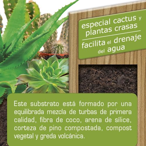 Miniatura 2 de Flower - Sustrato Para Cactus Y Crasas 5 L Drenaje Y Aireación Con Áridos Y Piedra Volcánica Con Abono Y Magnesio Favorece La Oxigenación Radicular