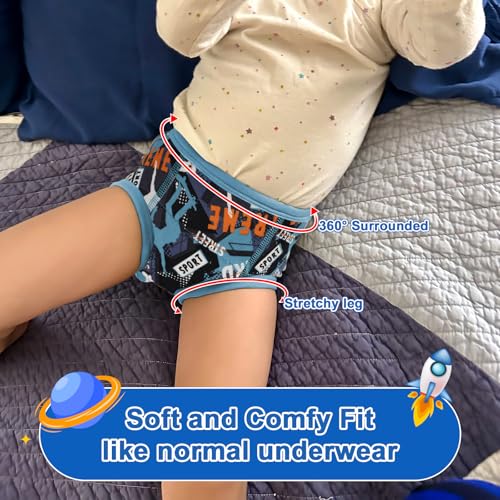 MOEMOE BABY 8 Stück Töpfchen Traininghose Kinder, Waschbar & Wiederverwendbar Töpfchentraining Unterhosen für Jungen 4 Jahre