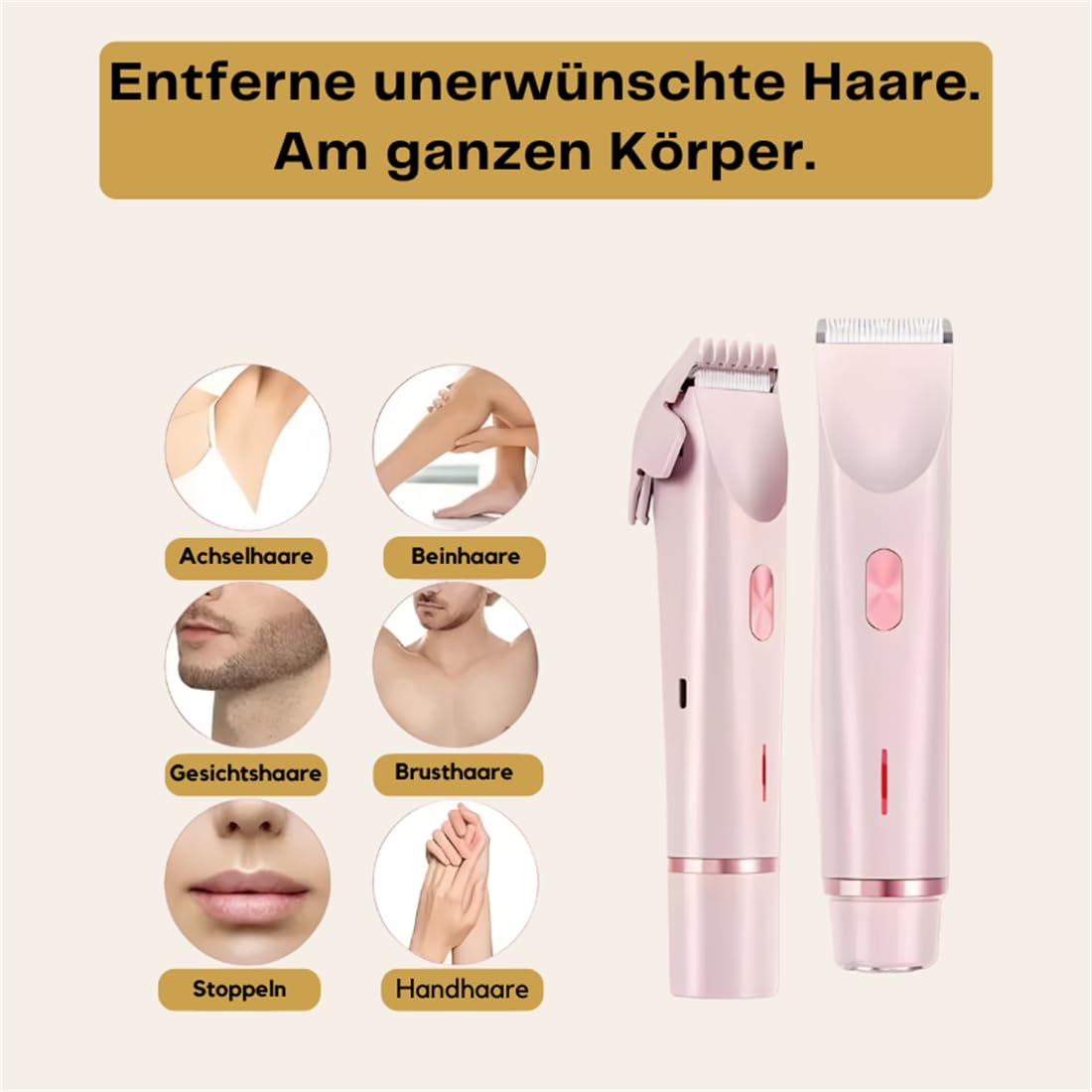 Damenrasierer Elektrisch Intimbereich 2-in-1 Epilierer & Rasierer – Kabellos, Wiederaufladbar, Sanft für Beine, Gesicht, Achseln & Bikinizone – Schmerzfreie Haarentfernung, Wet & Dry