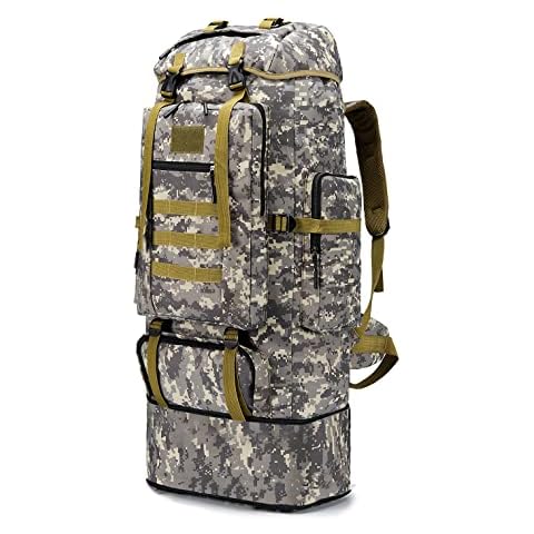 BAGZY 100L Backpack Large Rucksack Army Survival Backpack Military Rucksack 600D Oxford Waterproof Tactical Bag MOLLE Tactical Trekking Backpack for Camping/Fishing/Hiking (City) Cover