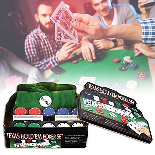 Poker Chips with Case, Texas Hold 'Em Claytec Poker Chip Set, Chip Set with Pokers Chips Storage Case for Casinos, Bars