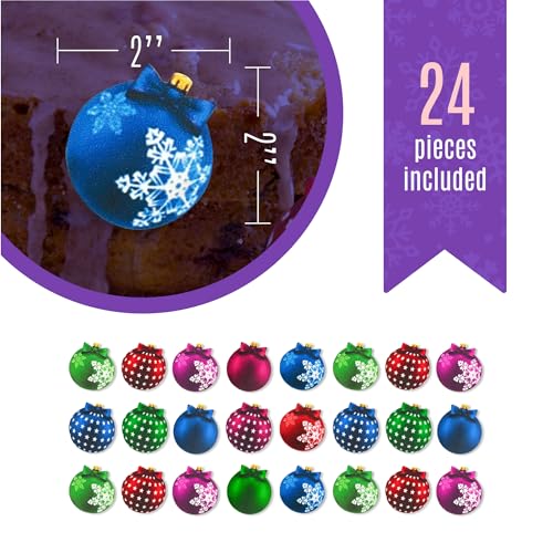 Sugar Robot Edible Wafer Paper Christmas Ornaments - Edible Cake Decorations - Cupcake Toppers - Cake Topper - Premium Crafted in USA - 24 Pcs Pack