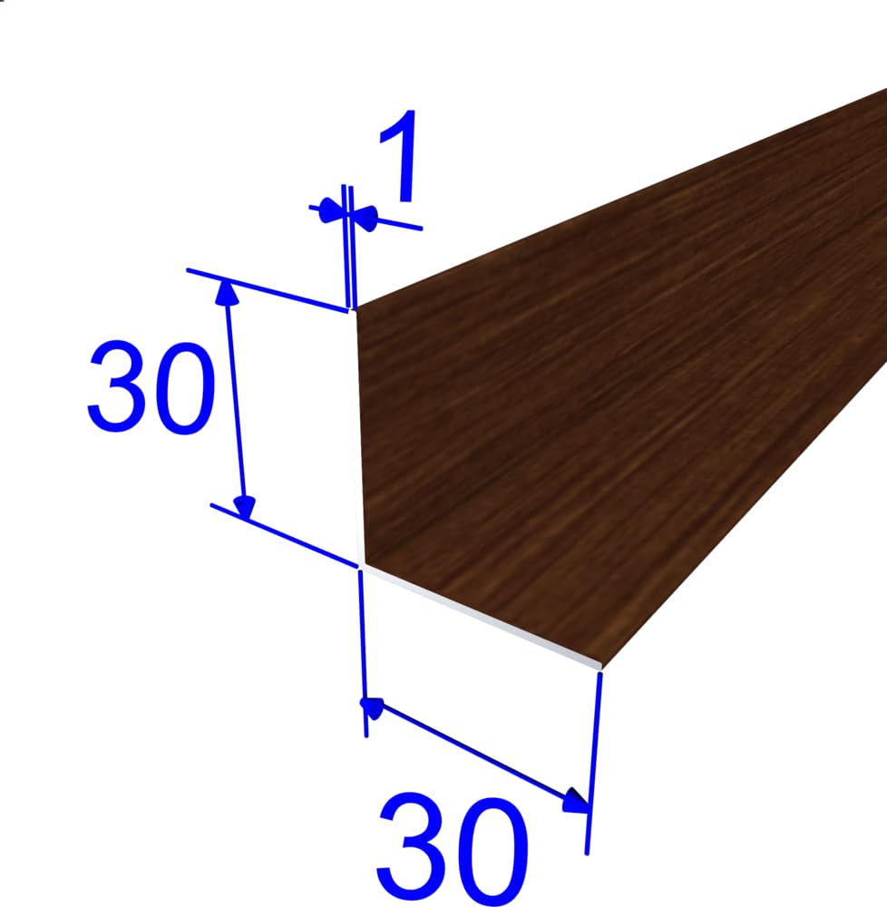 FaiX3.it - Perfil angular en L 30x30x1 mm de aluminio, efecto madera roble 333-80, longitud 1500 mm