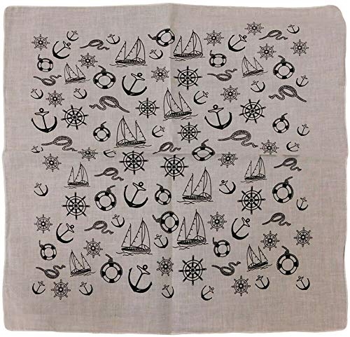 Nautical Ship Wheel Anchor Rope White 22